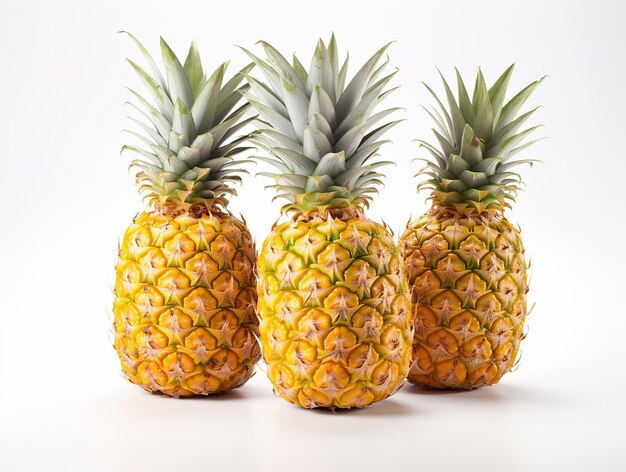 Ananas freschi su uno sfondo bianco