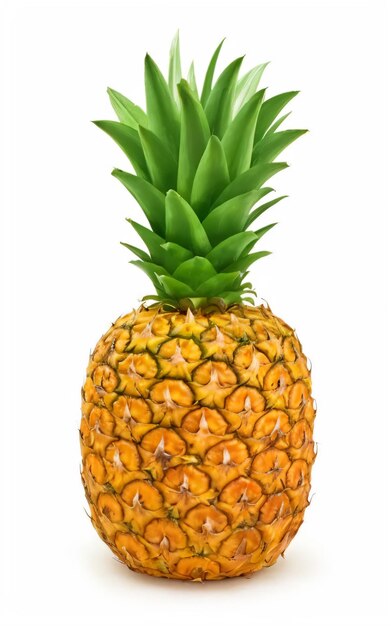 ananas fresco e maturo isolato su sfondo bianco