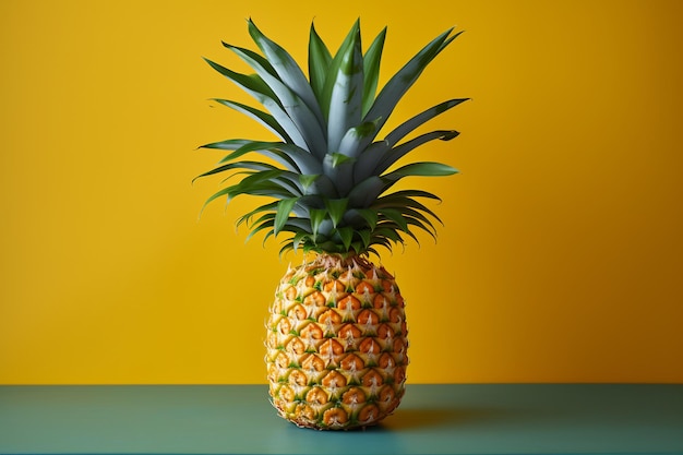 Ananas giallo maturo con la corona spinosa