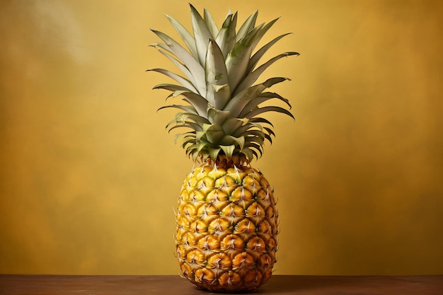 Ananas giallo maturo con la corona spinosa