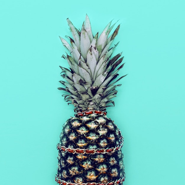 Ananas glamour con catena. Stile minimale.