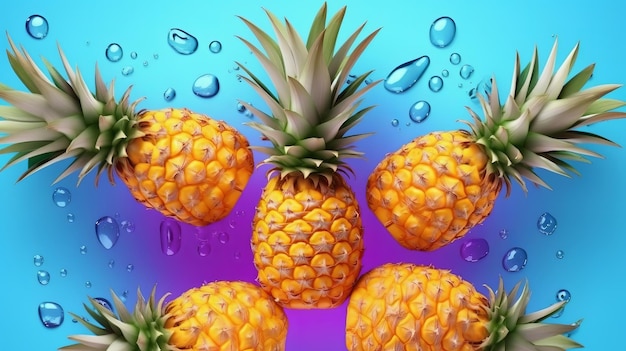 Ananas impilati uno sopra l'altro