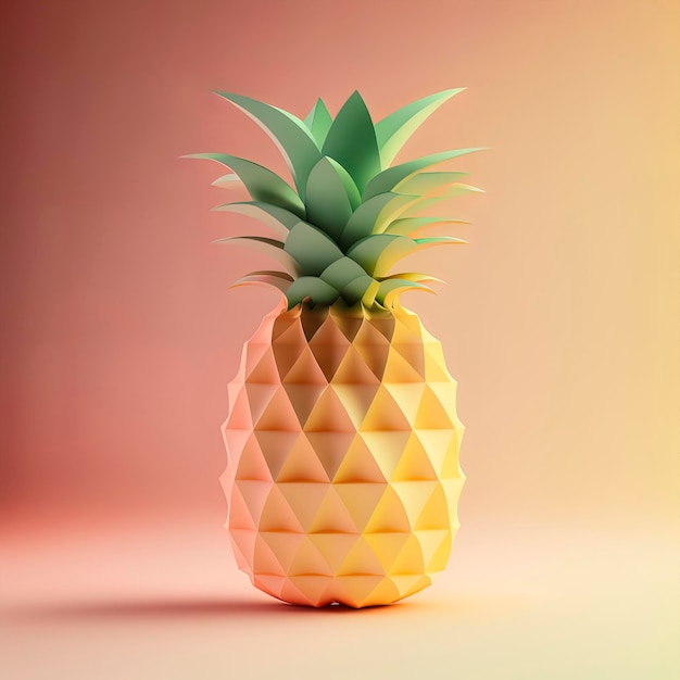 Ananas in un'immagine composta centralmente dai colori tenui