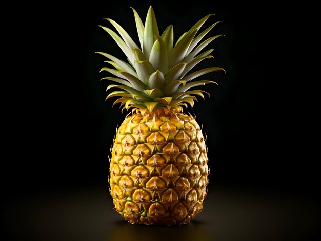 Ananas isolati sullo sfondo scuro Alta qualità