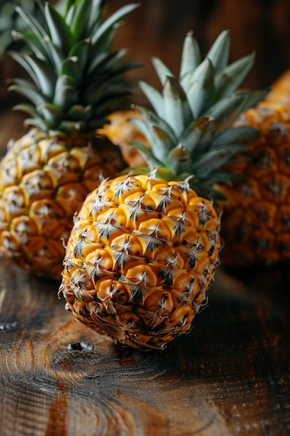 ananas su uno sfondo di legno natura