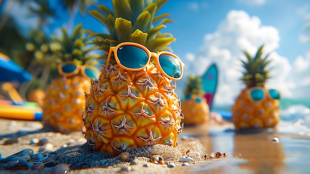 Ananas sulla spiaggia