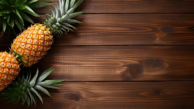 Ananas sullo sfondo di legno