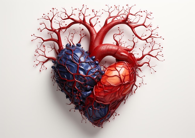 Anatomia astratta simbolo cuore arteria vena fibra giornata mondiale del cuore