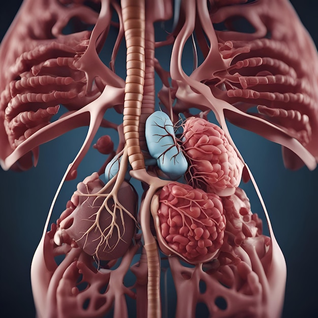 Anatomia degli organi interni umani per il concetto medico Illustrazione 3D