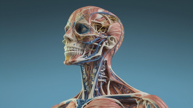 Anatomia del corpo umano 3d creata con l'intelligenza artificiale generativa