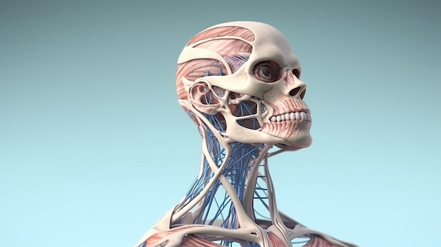 Anatomia del corpo umano 3d creata con l'intelligenza artificiale generativa