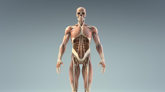 Anatomia del corpo umano 3d creata con l'intelligenza artificiale generativa