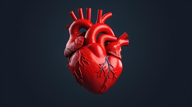 Anatomia del cuore su sfondo isolato