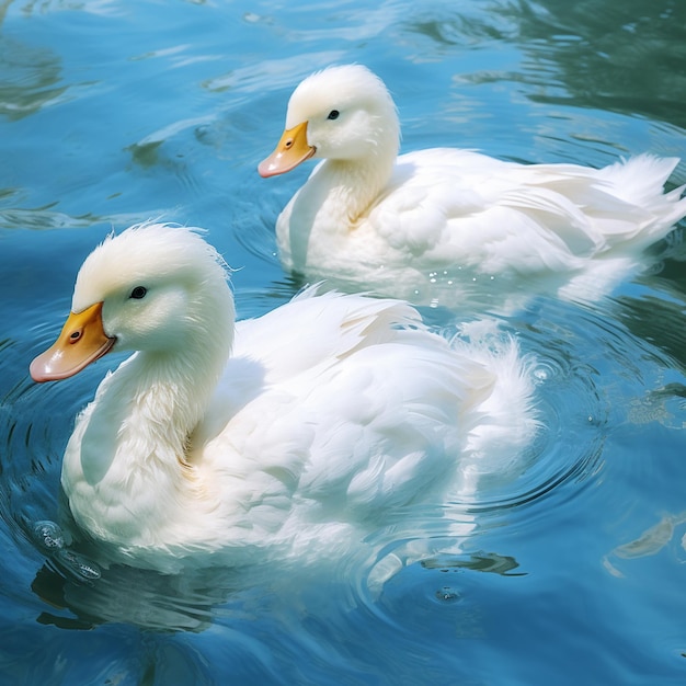 anatre bianche che nuotano in acqua