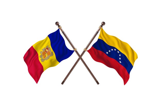 Andorra contro Venezuela due bandiere di paesi Background