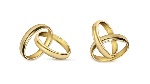 Anello d'oro per coppia gioielli da matrimonio 3D