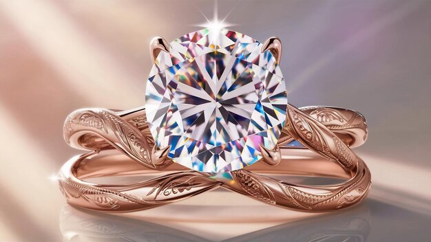 Anello di fidanzamento con un diamante.