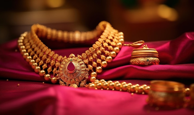 Anello di gioielli con diamanti in pietra gioielli antichi tradizionali indiani Ai generato