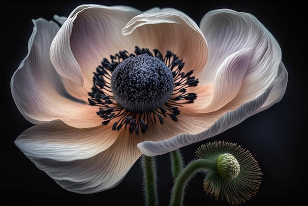 Anemone del raccolto in fiore catturato da vicino