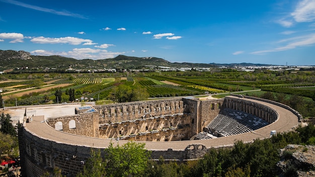 Anfiteatro romano di Aspendos antica città nei pressi di Antalya, Turchia.