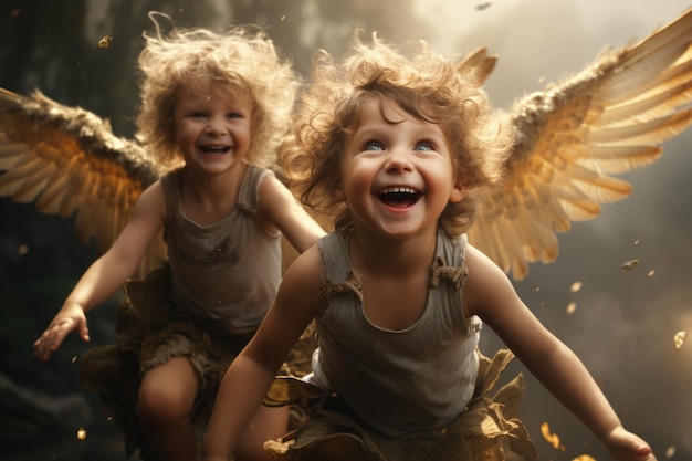 Angelo arte Cupido Bambini carini purezza innocenza ali con piume volare Bibbia religione battesimo battesimo Dio neonato Cupido gentilezza auguri di compleanno