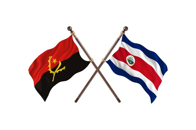 Angola contro Costa Rica due bandiere di paesi Background