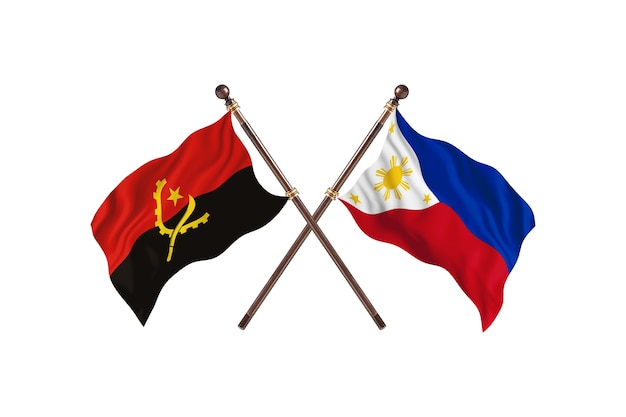 Angola contro Filippine due bandiere di paesi Background