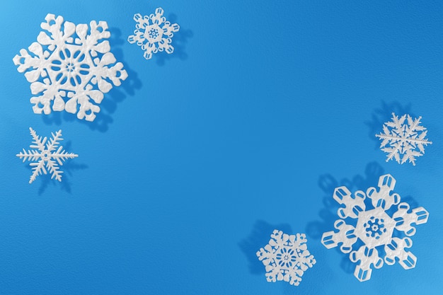 Angoli gelidi di struttura del fiocco di neve della rappresentazione 3d
