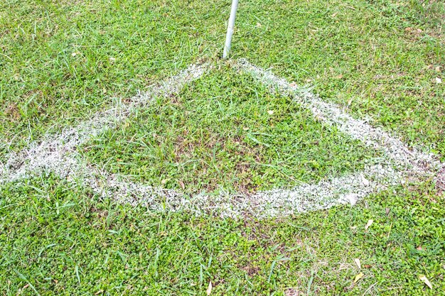 Angolo del dettaglio del campo di calcio