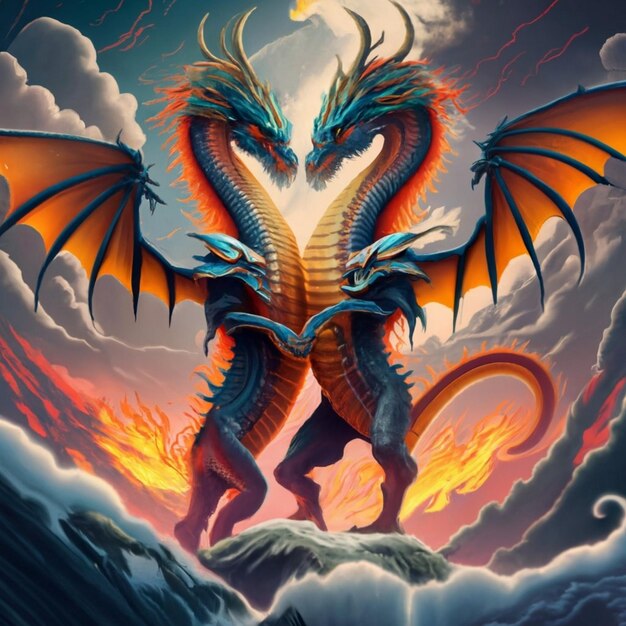 Angry Fairy Tale Dragon Breathing Fire