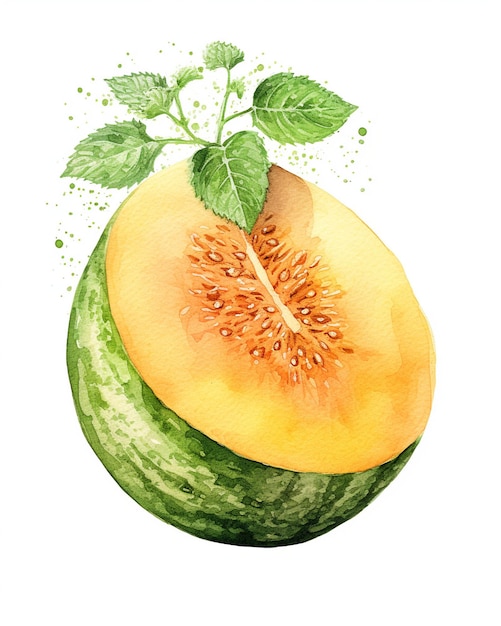 Anguria con sopra una fetta di melone verde