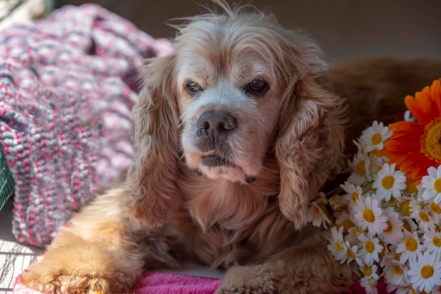 Animale da compagnia; foto ritratto faccia di cane carino.