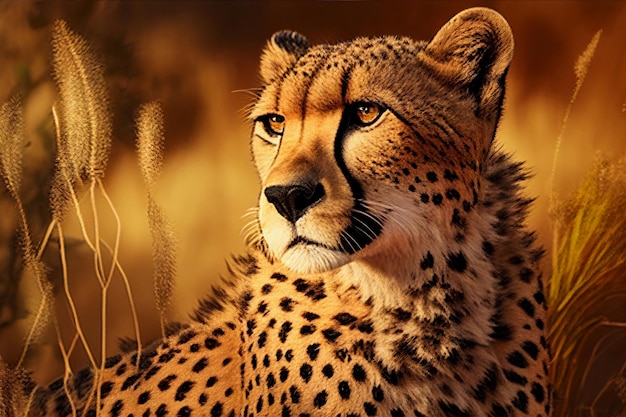 Animale ghepardo in Africa Generato dall'intelligenza artificiale