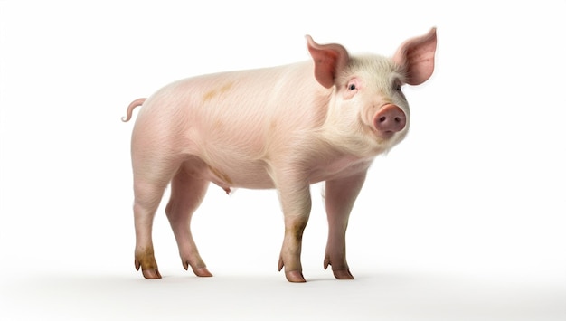Animale ucciso maiale maiale uno bianco colore rosa studio carne piccolo profilo mammifero agricoltura immagine giovane allevamento animali domestici maiale nessuno