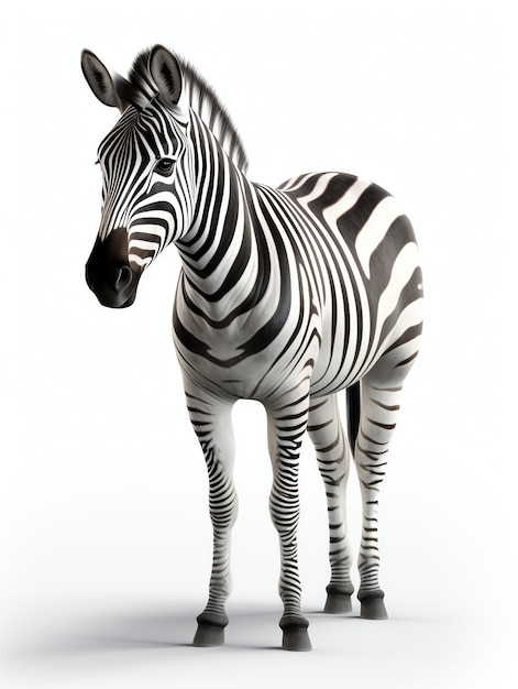 Animali 3D obiettivo realistico di zebra