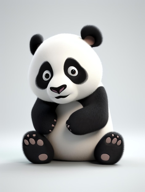 Animali 3D realistico foco di panda carino