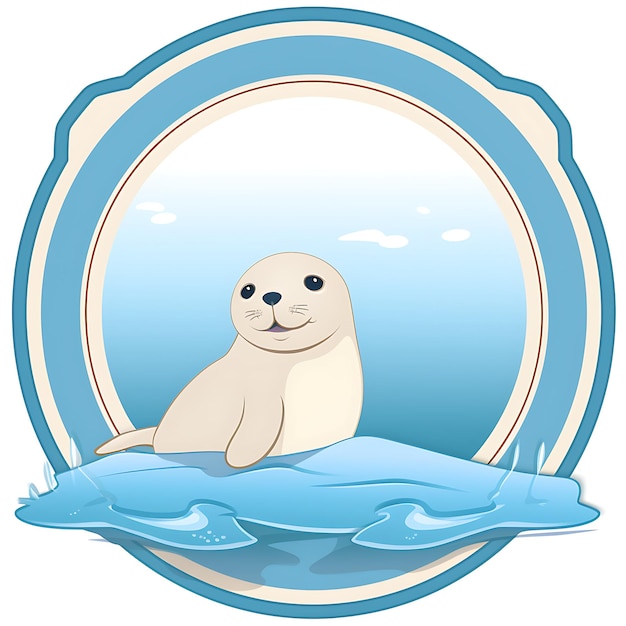 Animals Frame of Baby Seal a Playful Ocean Loving Baby Seal Shaped F 2D cute creative design