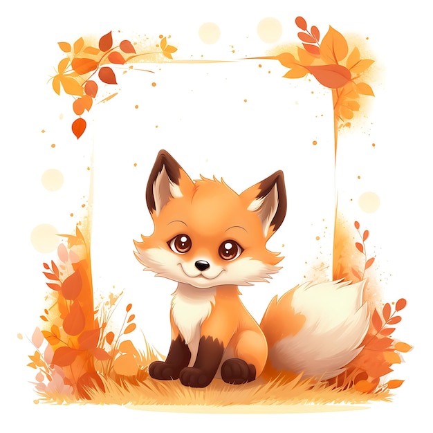 Animals Frame of Cuddly Red Fox Kit che assomiglia alla carina di un Cud 2D carino design creativo