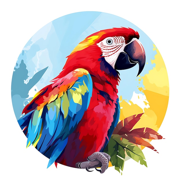 Animals Frame of Scarlet Macaw Chick Colorful Scarlet Macaw Chick Mi 2D cute design creativo