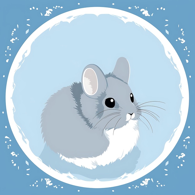 Animals Frame of Soft Silver Chinchilla Progettato nella forma del design creativo carino 2D