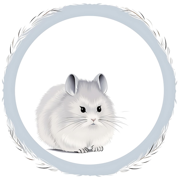 Animals Frame of Soft Silver Chinchilla Progettato nella forma del design creativo carino 2D