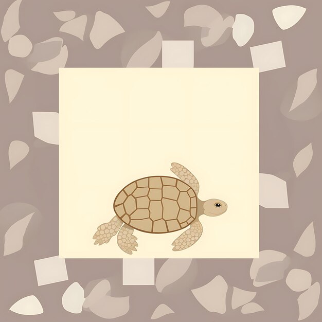 Animals Frame of Tiny Box Turtle Hatchling Creativamente simile a un B 2D design creativo carino