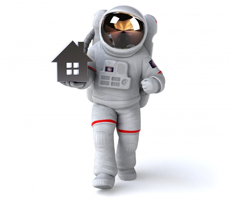Photo animasi astronot yang menyenangkan