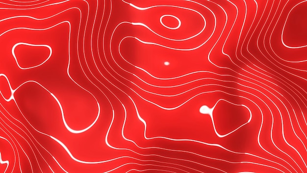 Animazione della linea liquida incandescente di colore rosso Linea spline rossa 4k