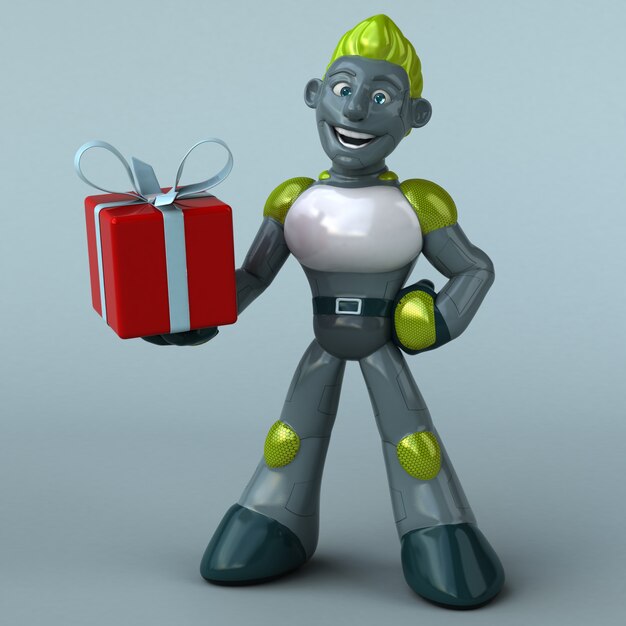 Animazione di robot verde