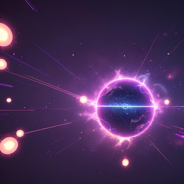 animazione video futuristica con oggetti di particelle in movimento e luci