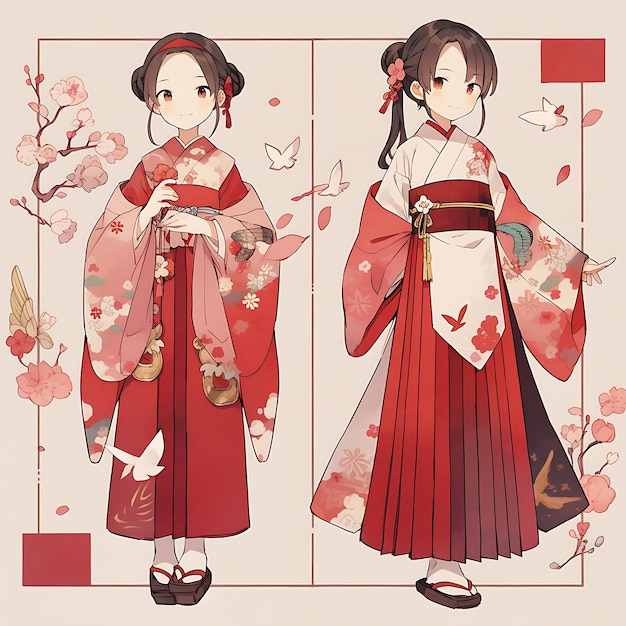 Anime Character Design Femmina Antica Cinese Moda nuziale Hanfu Altezza media Concept Art