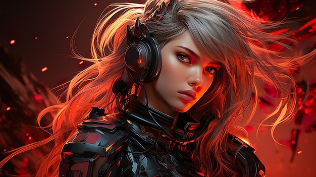 Anime Futuristic Beautiful Female Warrior