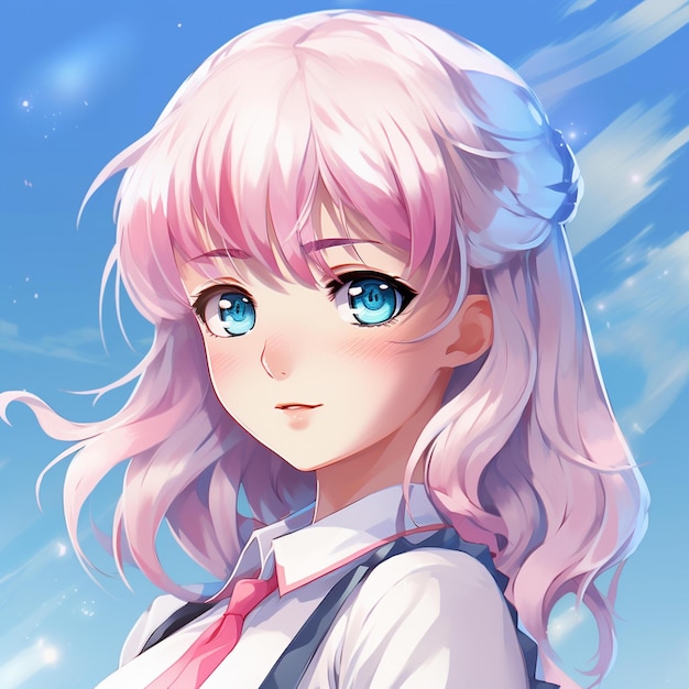 Anime ragazza foto stock immagini carino Kawaii personaggio fantasia ritratto romantico