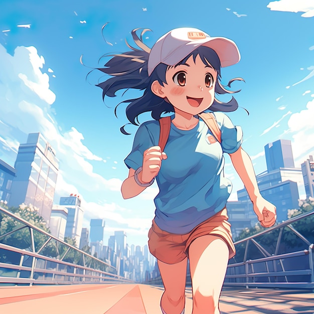 anime ragazza in sport Kawai generative ai